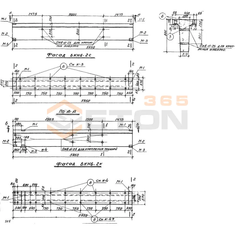 Балки подкрановые Серия КЭ 01-04 БКН 6-2 с