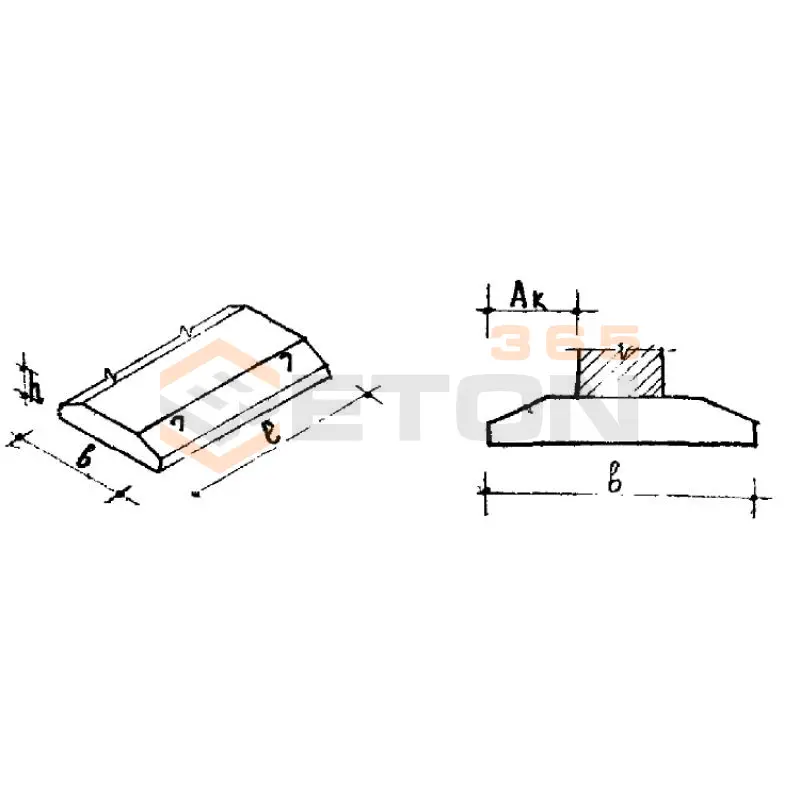 Блоки ленточных фундаментов Серия ИИ 01-02 Ф 12 (ИИ 01-02)