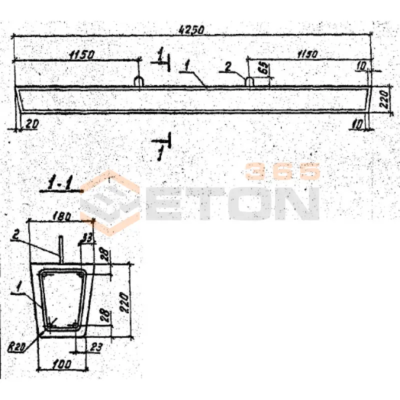 Приставки железобетонные (пасынки) серия 3.407-57/87 ( 3.407-57/72 ) ПТ 43-2