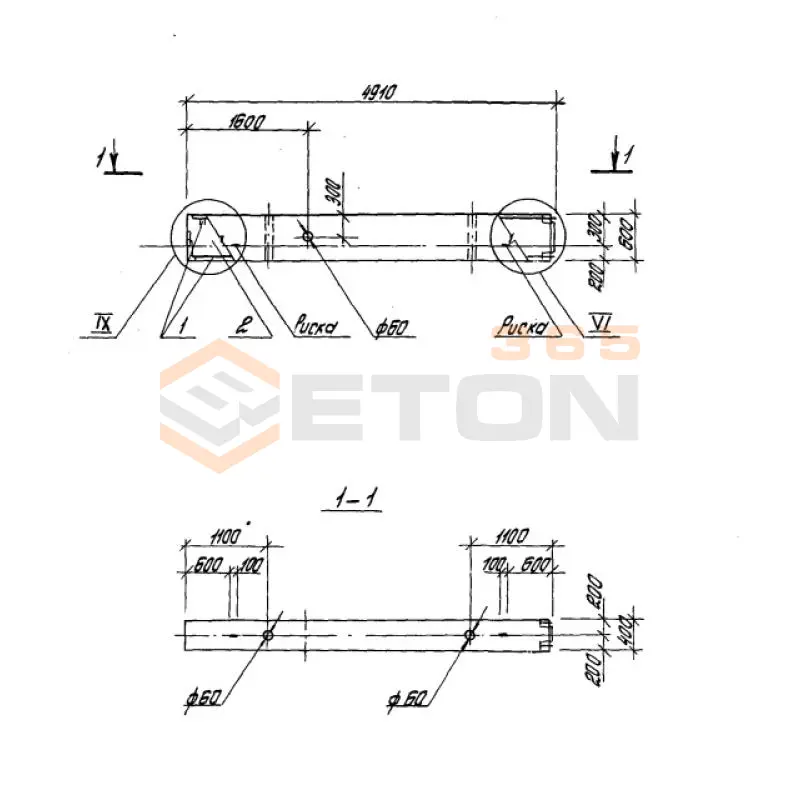 Колонны высотой 6,0; 7,2 м Серия 1.420.1-19 К 41-4-2