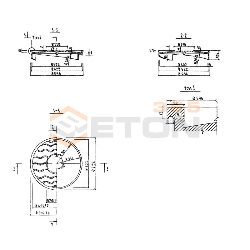 Люки чугунные для смотровых колодцев Альбом СК 6114-92 Крышка телескопического чугунного люка ТМт