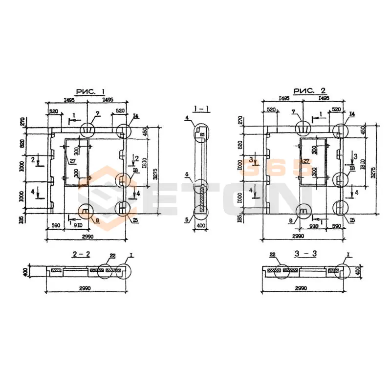 Панели наружных стен Серия 1.090.1-2с 9ПСО 30-33-4-2 птс (1.090.1-2с)