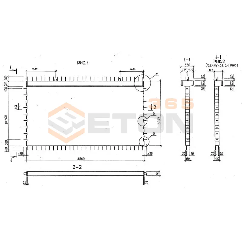 Диафрагмы жесткости серия 1.020-1/87 ( 1.020.1-7, 1.020-1/83, ИИ 04-1, 1.020.1-3пв ) 2Д 56-30 пв