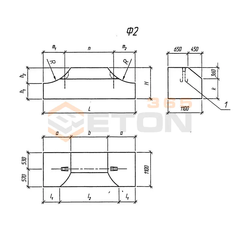 Блоки фундамента Серия 3.501.3-184.03 Ф 2-20-110