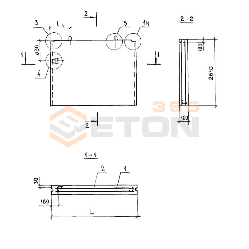 Панели стеновый Серия 1.131.1-27 ПСВ 34-26-16-12,5 т-2,1