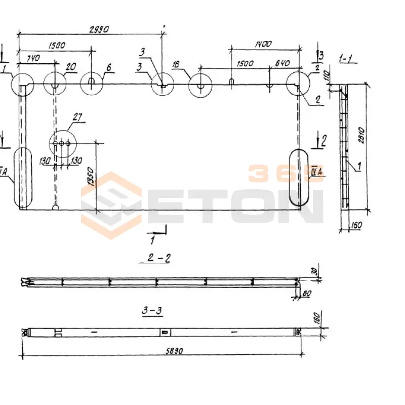 Панели внутренних стен Серия 1.100.1-7 ПСВ 59-26-16-150 т