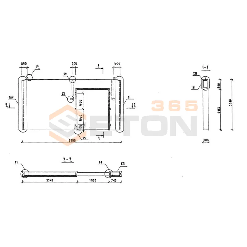 Панели внутренних стен Серия 1.090.1-1/88 ПВП 60-30-19