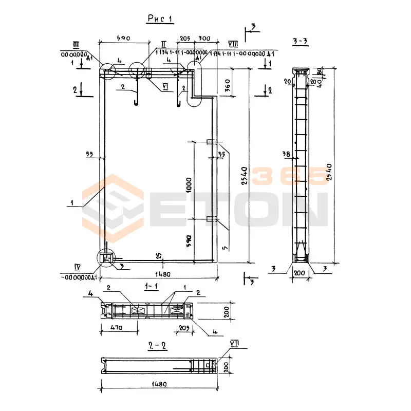 Блоки внутренних стен Серия 1.134.1-11 СБВ 15-26-2 т-10015