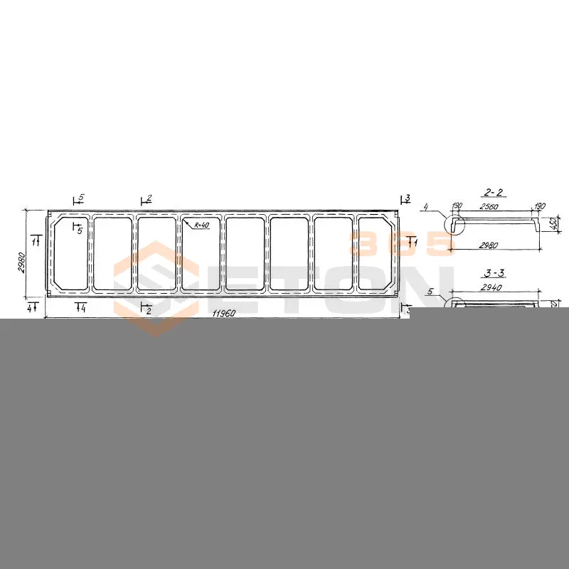 Плиты ребристые Серия 1.465.1-3/80 1ПЛ 12-1 АIVт п (1.465.1-3/80)