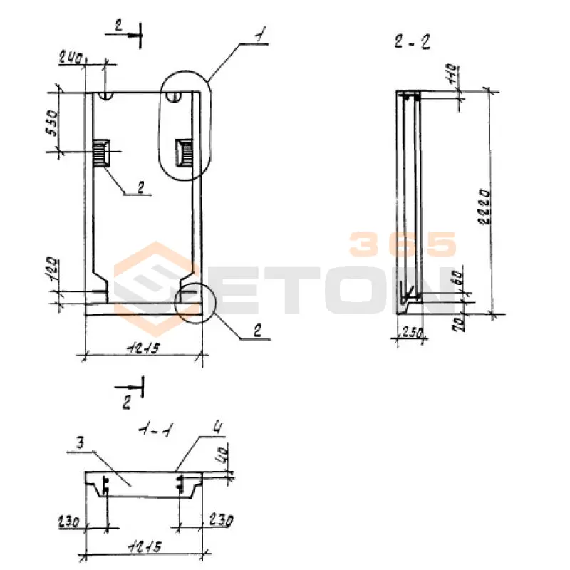 Панели опорные Серия 1.100.1-7 1НЧ 12-22-25-50 л