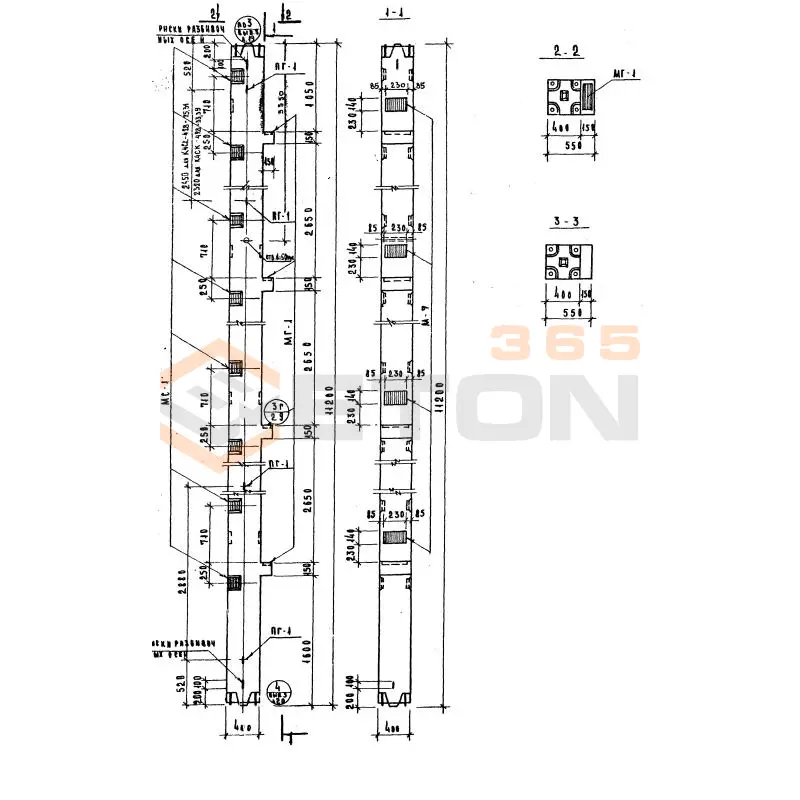 Колонны сечением 400х400 Серия ИИ 04-2 К4СК 428-25