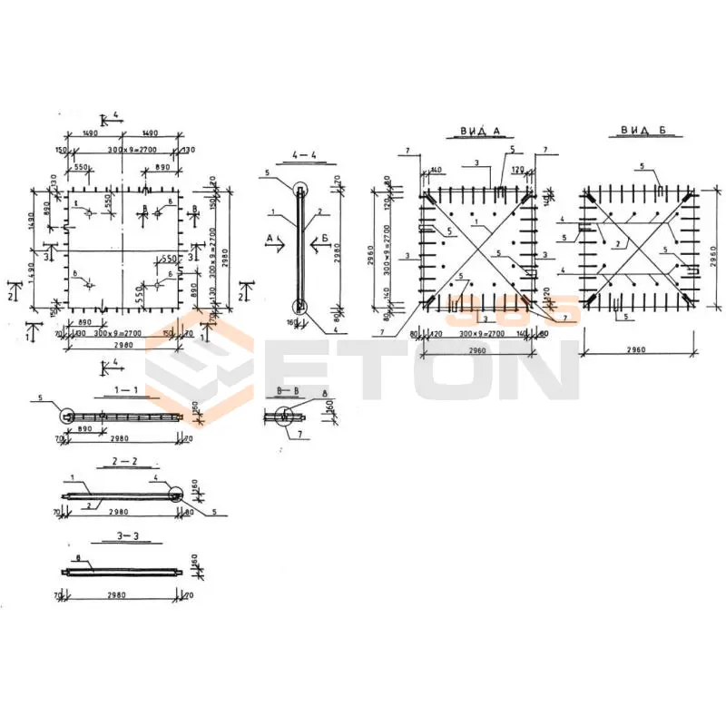 Одномодульные панели перекрытия Серия КУБ 2,5 СП 30-30-16-6