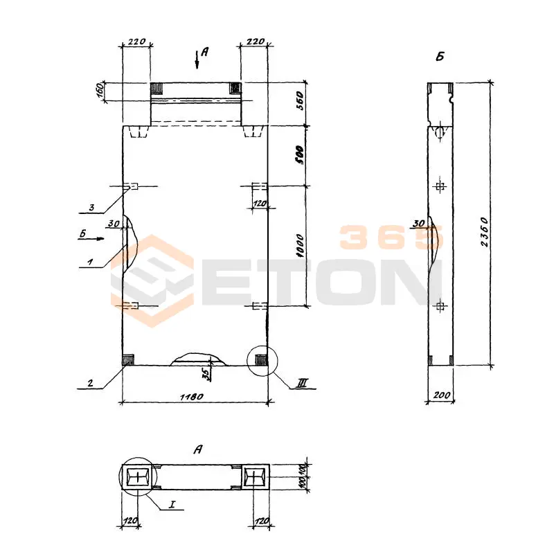 Блоки вентиляционные Серия 1.134.1-15 БВ 12-24-20-12,5 т-4