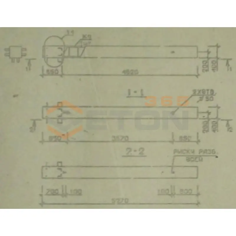 Колонны сечением 400х400 мм для зданий с высотами этажей 4,2 м Серия 1.020.1-2с/89 4КБ 42-53-5 с
