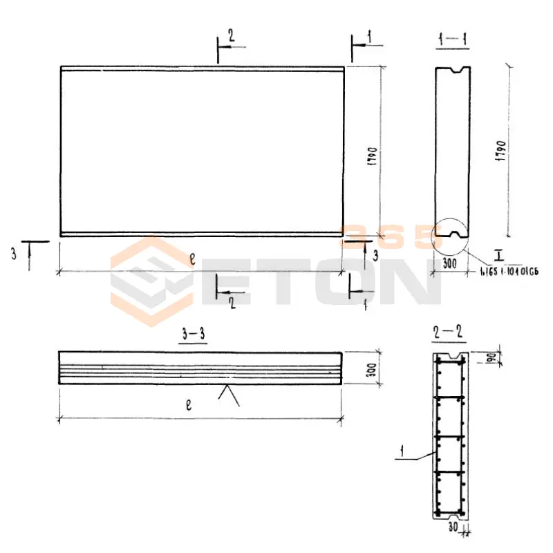Панели покрытий сплошные Серия 1.165.1-10 П 45-18-30-2 я