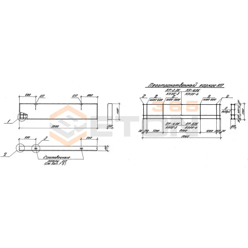 Панели стеновые толщиной 350 мм Серия 1.030.1-1/88 ПС 60-12-3,5-4 л