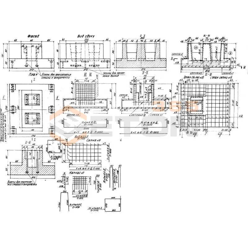 Фундаменты ТП 501-166 Ф 6 (ТП 501-166)