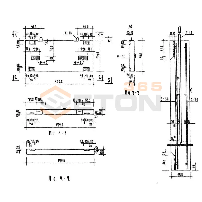 Стенки шахт лифтов Серия 03-02 Альбом 65 СЛ 5