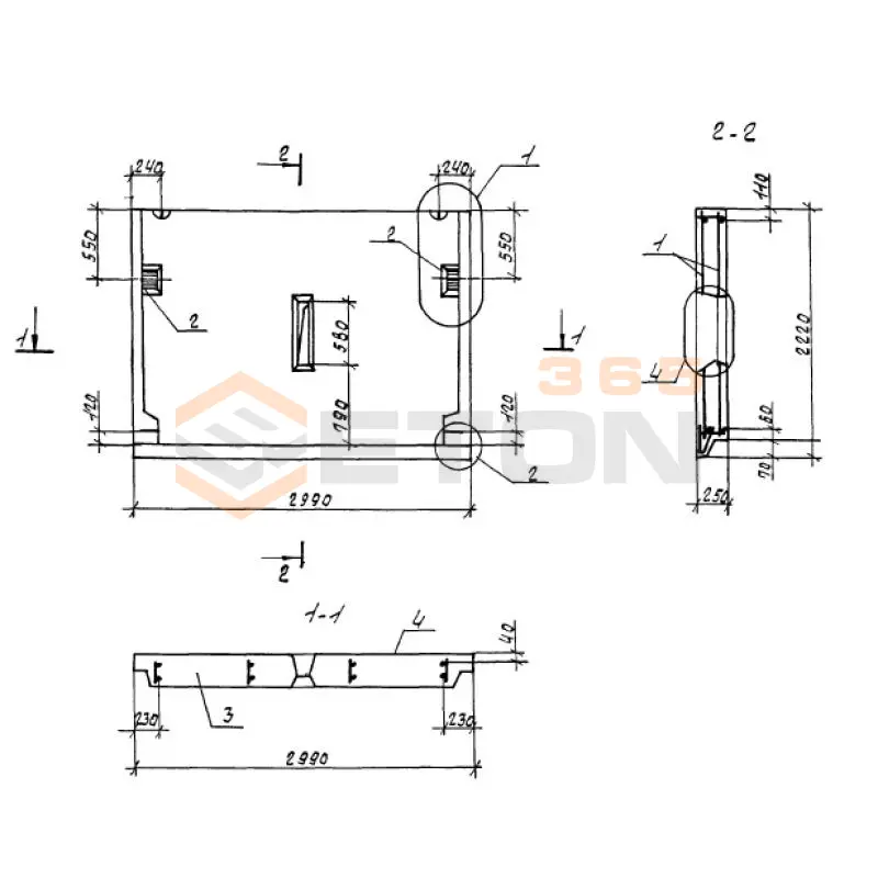 Панели опорные Серия 1.100.1-7 1НЧ 30-22-25-50 л