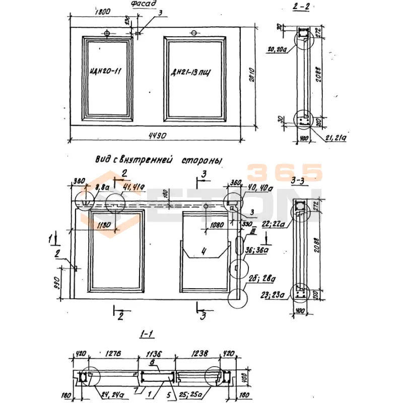 Панели наружных стен Серия 1.100.1-7 1НС 45-26-40-150 л