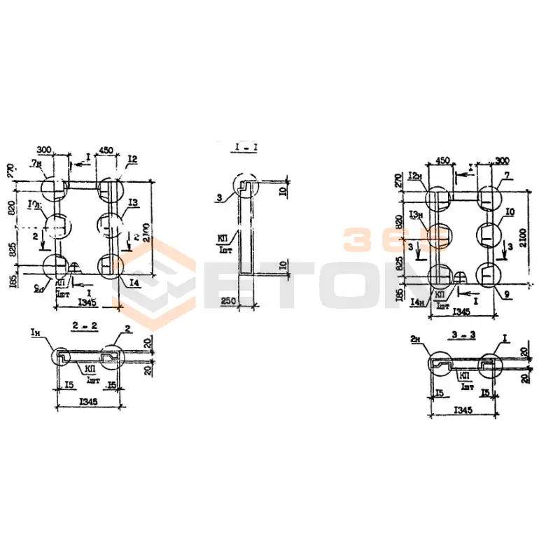 Панели наружных стен нулевого цикла Серия 1.090.1-7с 2ПСЦ 14-21-2,5 пс9 (1.090.1-7с)