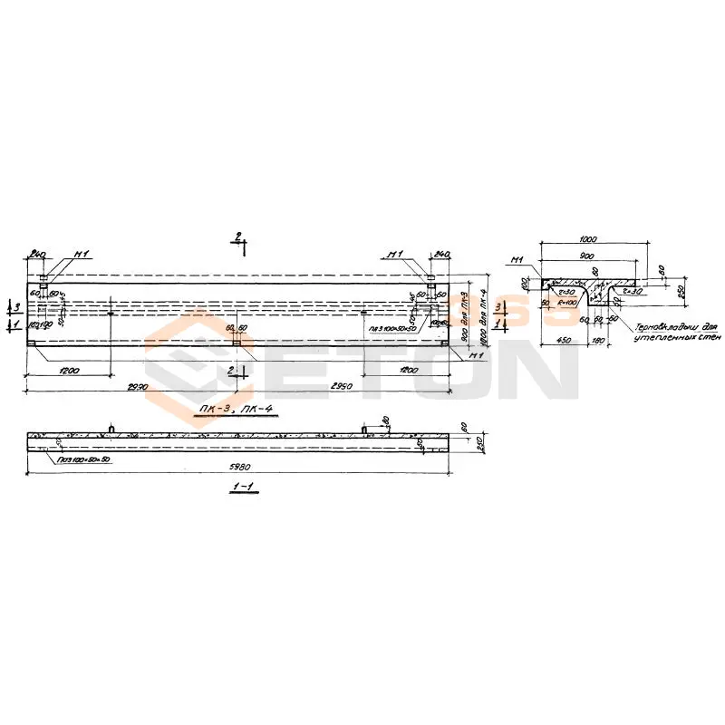 Панели карнизные Серия СТ 02-12/61 ПК 4