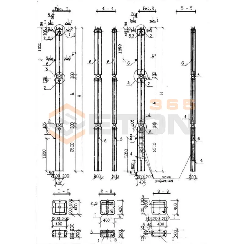 Колонны Серия КУБ 2,5 4,2КП 2,33-32 с