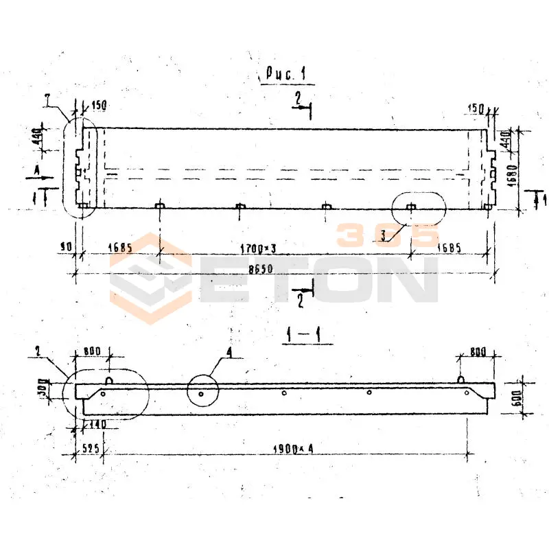 Плиты перекрытий Серия 1.042.1-2 ПТ 86-17-8 АтVт