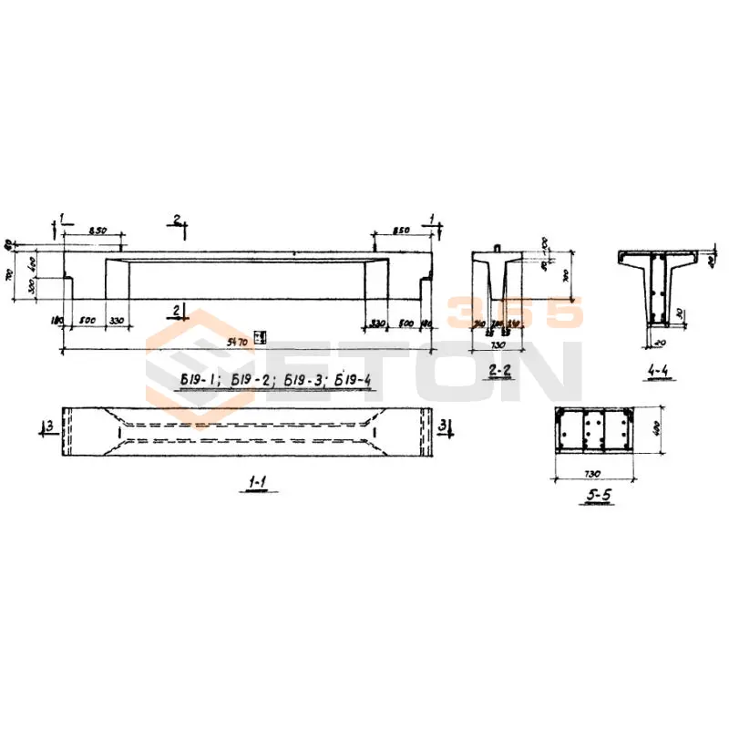 Балки Серия ИИ 29-3 Б 19-1 (ИИ 29-3)