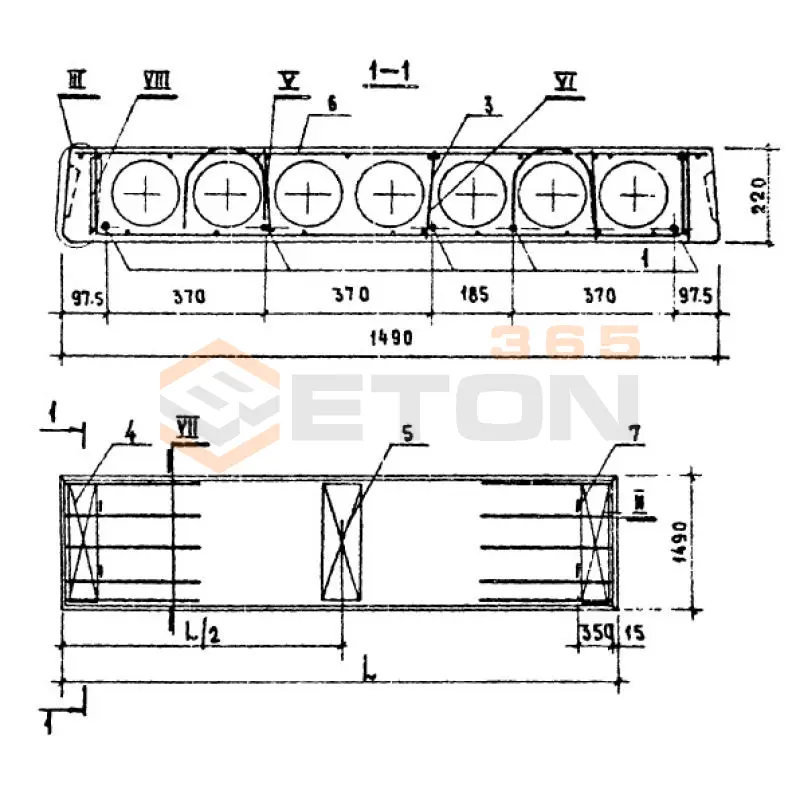 Панели многопустотные Серия 1.141-1 ПК 6-51-15 а