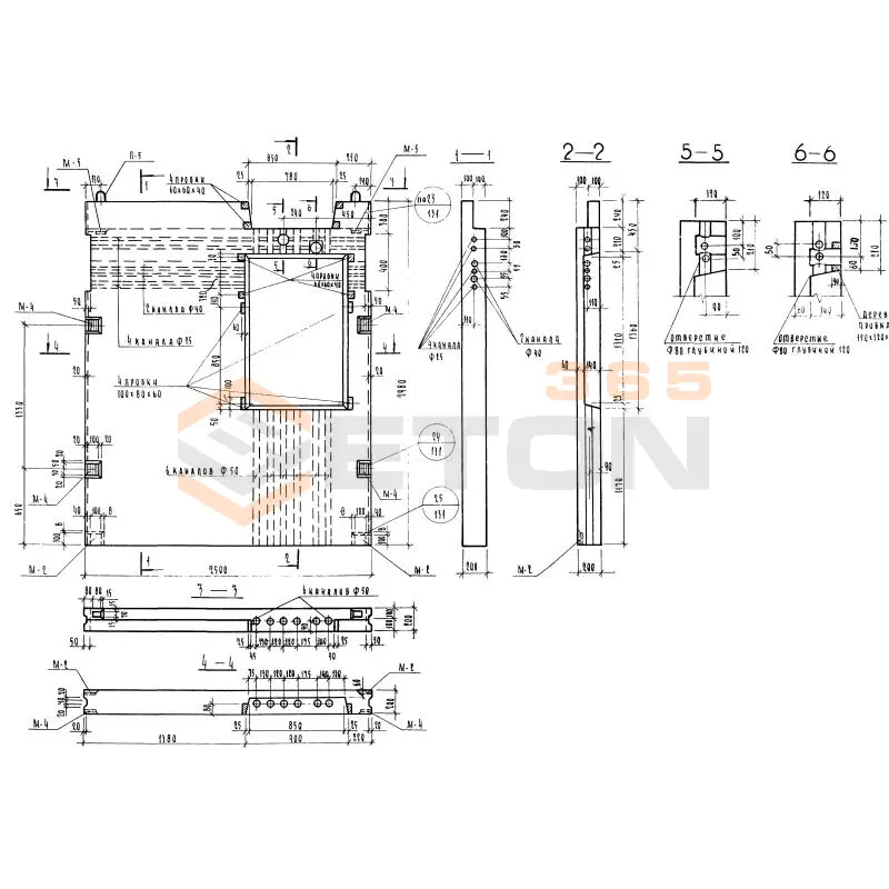 Блоки внутренних стен Серия 1.134-1 СБВЭ 25-2-30 т-1 п (1.134-1)