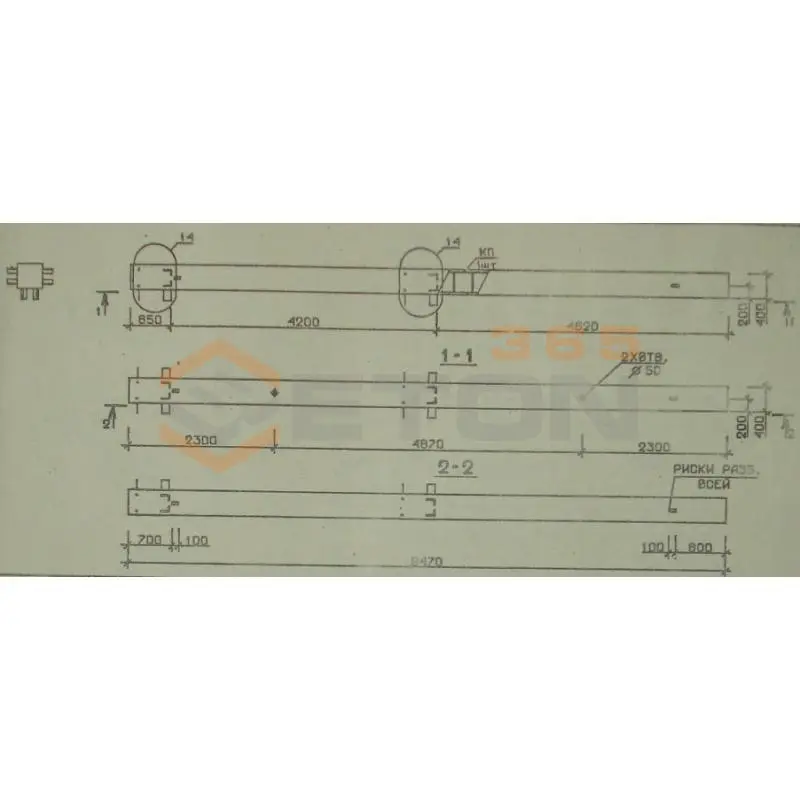 Колонны сечением 400х400 мм для зданий с высотами этажей 4,2 м Серия 1.020.1-2с/89 4КБ 42-95-5 с