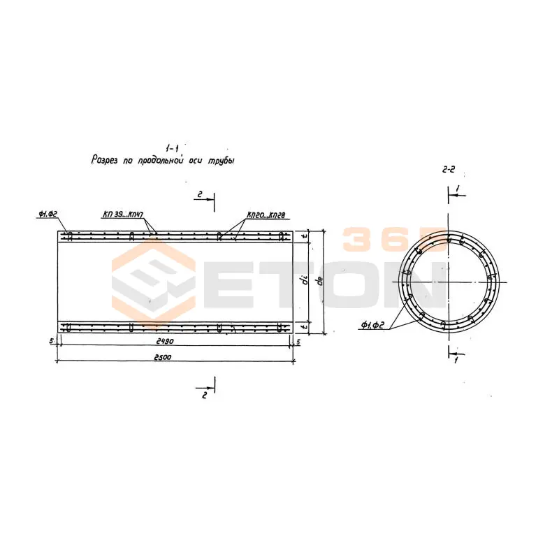 Трубы безнапорные с гладкими концами Серия 3.820.1-83.01 ТГ 140-25-1