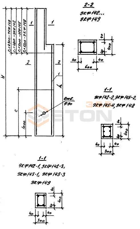Колонны фахверка Серия 1.427.1-3 9КФ 145-2
