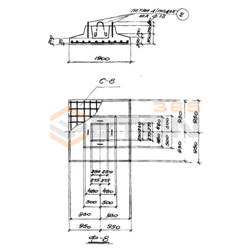 Фундаменты Серия ОФ 01-01 Ф 8 (ОФ 01-01)