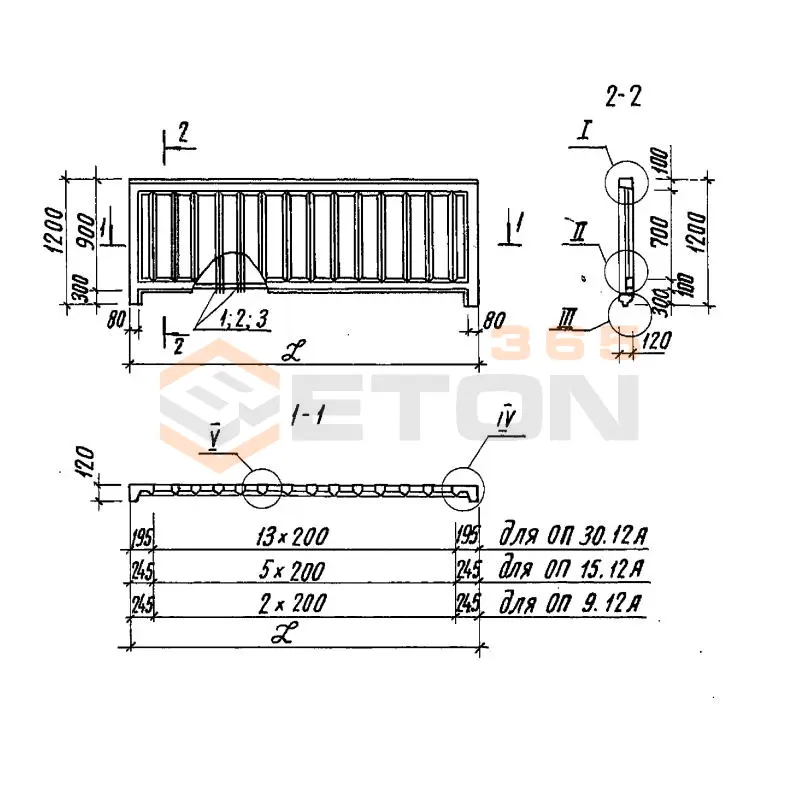 Панели перильного ограждения ТПР 501-07-3.83 ОП 9-12 а