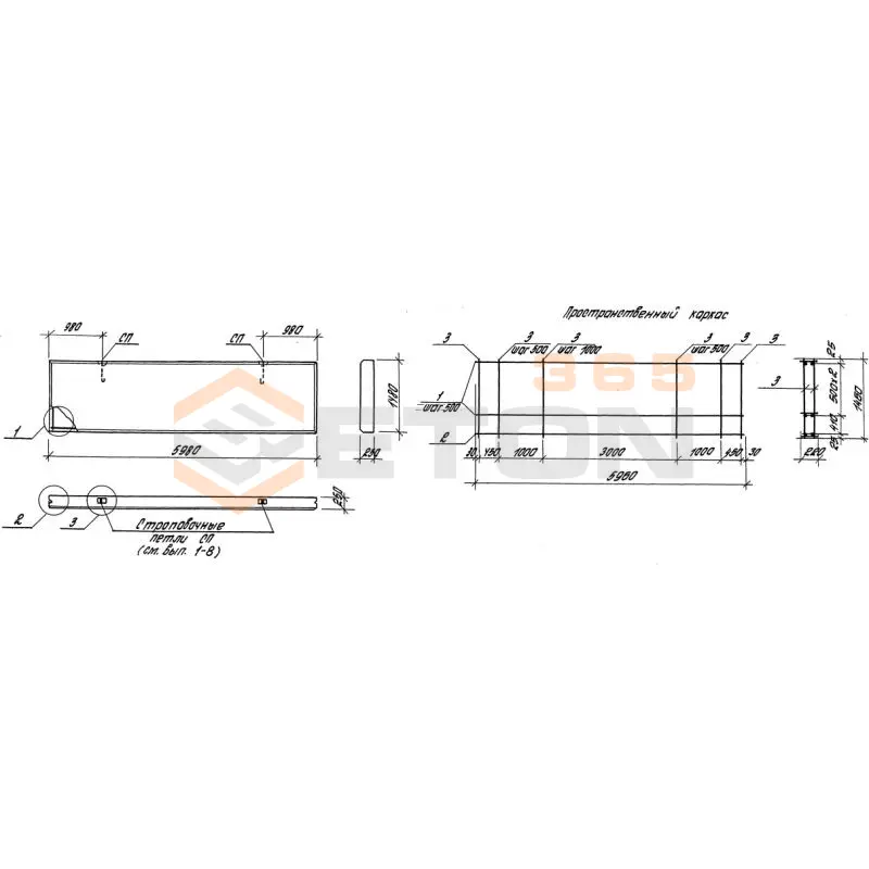 Панели стеновые толщиной 250 мм Серия 1.030.1-1/88 ПС 60-15-2,5-3 л