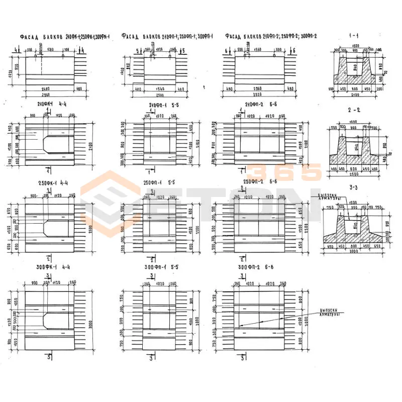Блоки фундамента Серия 3.503-23 210ФП 2