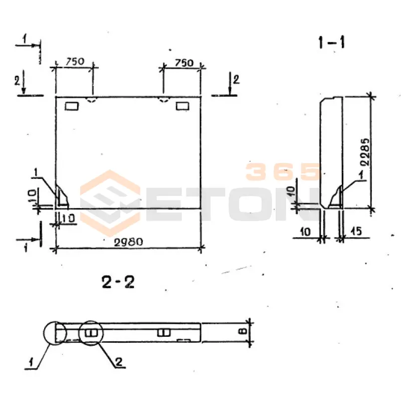 Панели стеновые цокольные серия 1.020-1/87 ( 1.020.1-7, 1.020-1/83, ИИ 04-1, 1.020.1-3пв ) ПСЦ 30-23-3,5 л пв