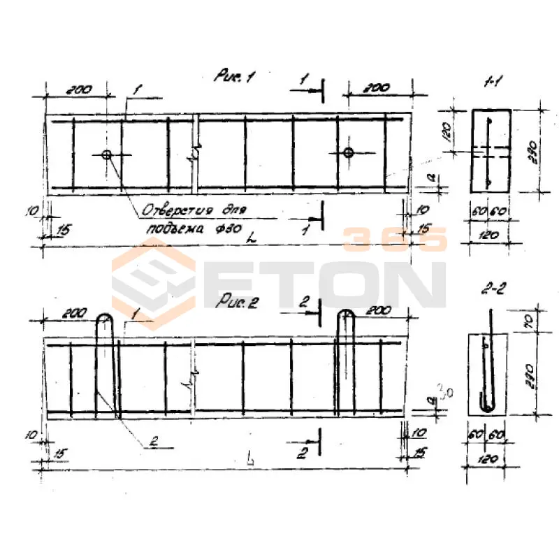 Перемычки брусковые Серия Б1.038.1-1 1ПР 8-59-12-29 п (Б1.038.1-1)