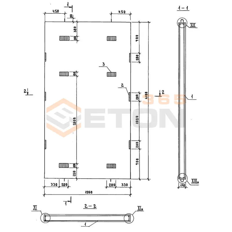 Панели шахт лифтов Серия 1.289.1-2 ПШЛ 63-42-6