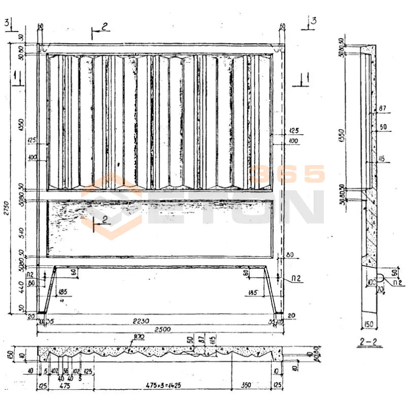 Плиты забора Серия ИЖ 31-77 ПО 15