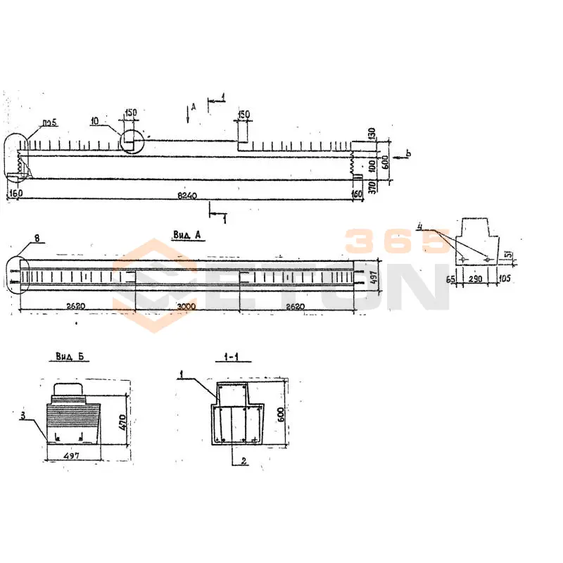 Ригели для опирания многопустотных плит перекрытий Серия 1.020.1-2с/89 1РП 6-2-83-4 АтV