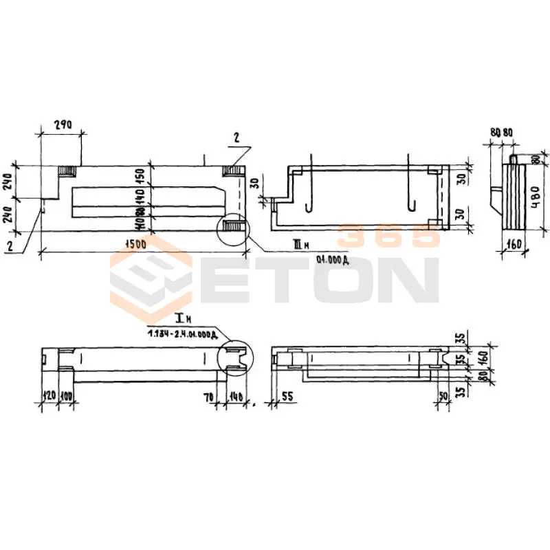 Блоки внутренних стен Серия 1.134-2 СБЛ 15-5-1 т-2