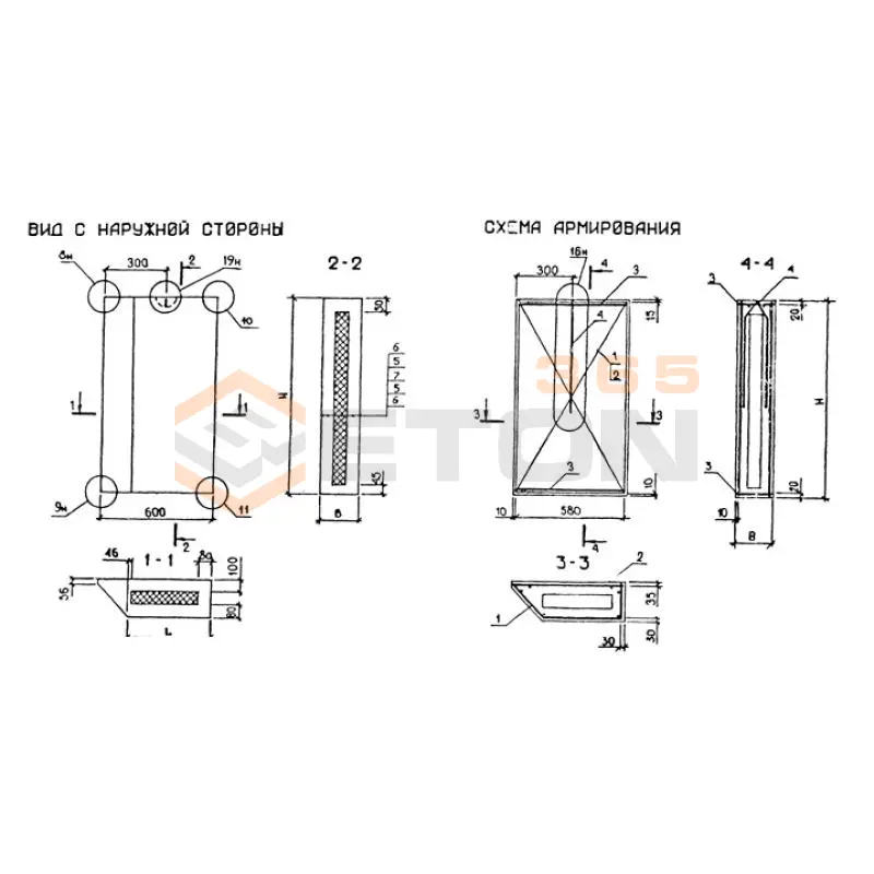 Панели стеновые трехслойные Серия 1.232.1-7 4ПСТ 60-180-25 л-2