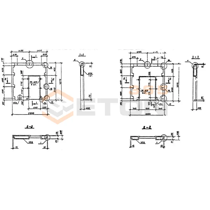 Панели наружных стен Серия 1.090.1-7с 4ПСД 30-33-4-1 пс9 (1.090.1-7с)