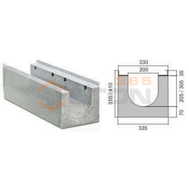 Лотки водосточные с уклоном СТО 57388863-001-2008 ЛВК 100-335-334