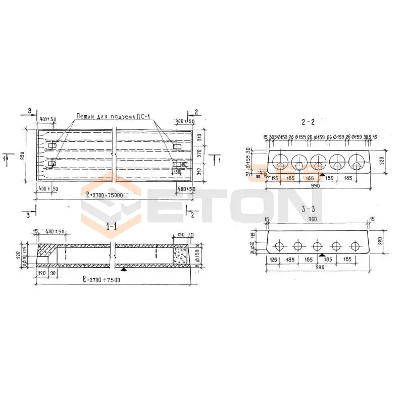 Панели многопустотные Серия 1.141.1 КР-3 БПК 39-10-6 АIVт-I