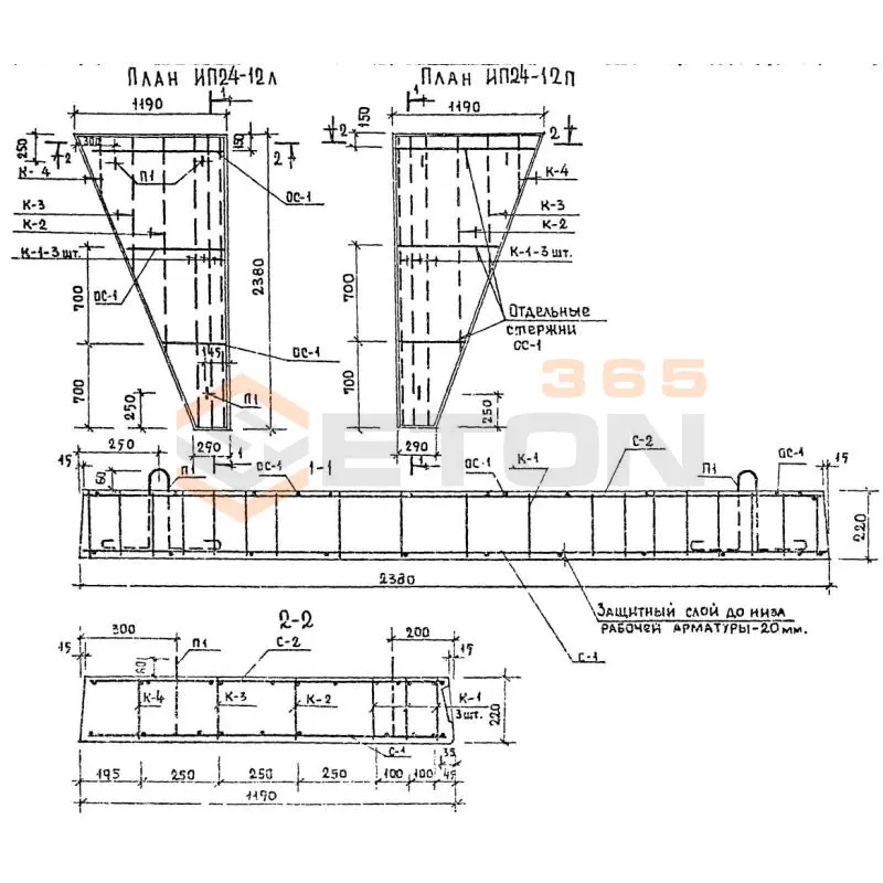 Плиты плоские Серия 86 и 85 ИП 24-12 п