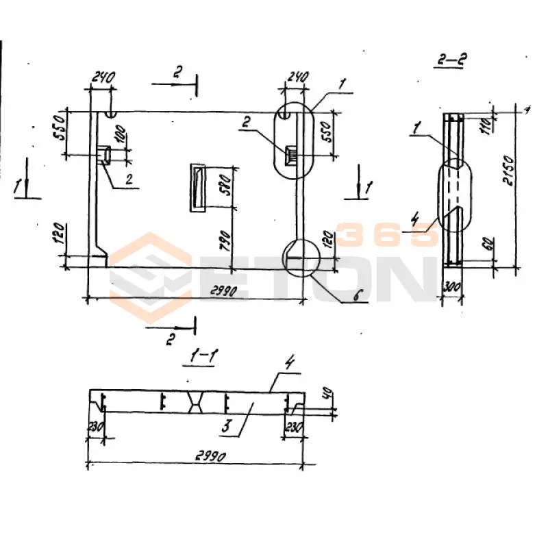 Панели опорные Серия 1.100.1-7 1НЧ 30-22-30-50 л-1